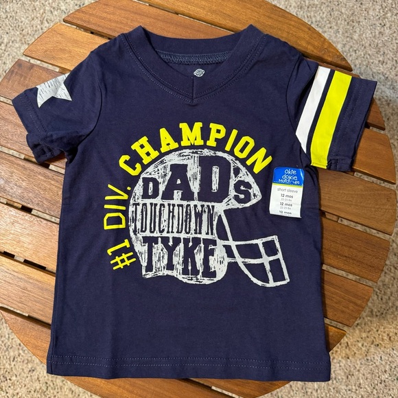 Okie Dokie Baby Boy Graphic  Football T-Shirt /Dad's Touchdown tyke/Champion - Picture 7 of 7